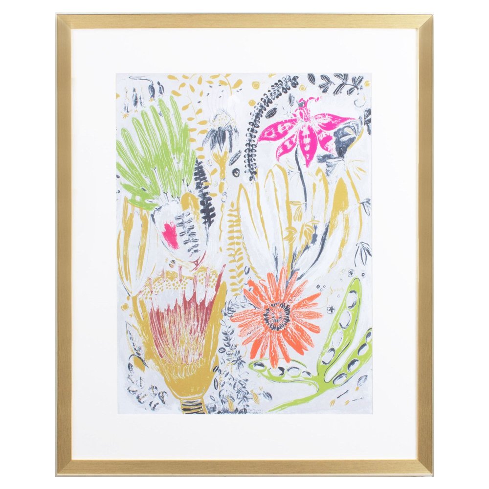 Tropical Blooms I Gold Framed Print Wall Art HomeRoots
