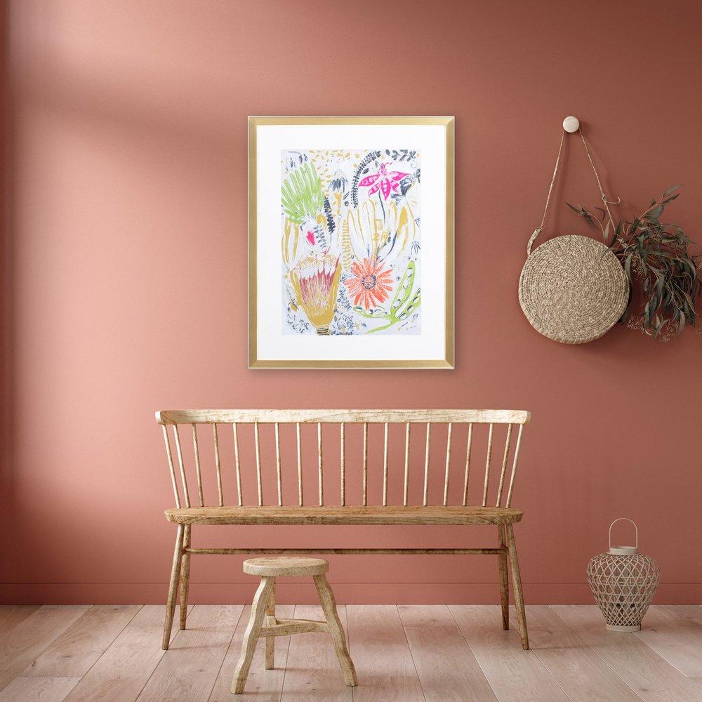 Tropical Blooms I Gold Framed Print Wall Art HomeRoots