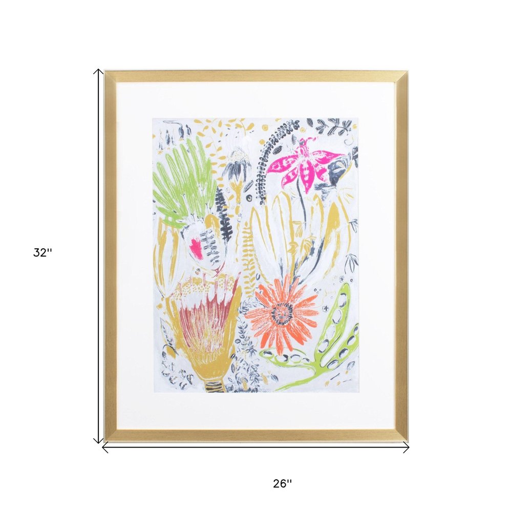 Tropical Blooms I Gold Framed Print Wall Art HomeRoots