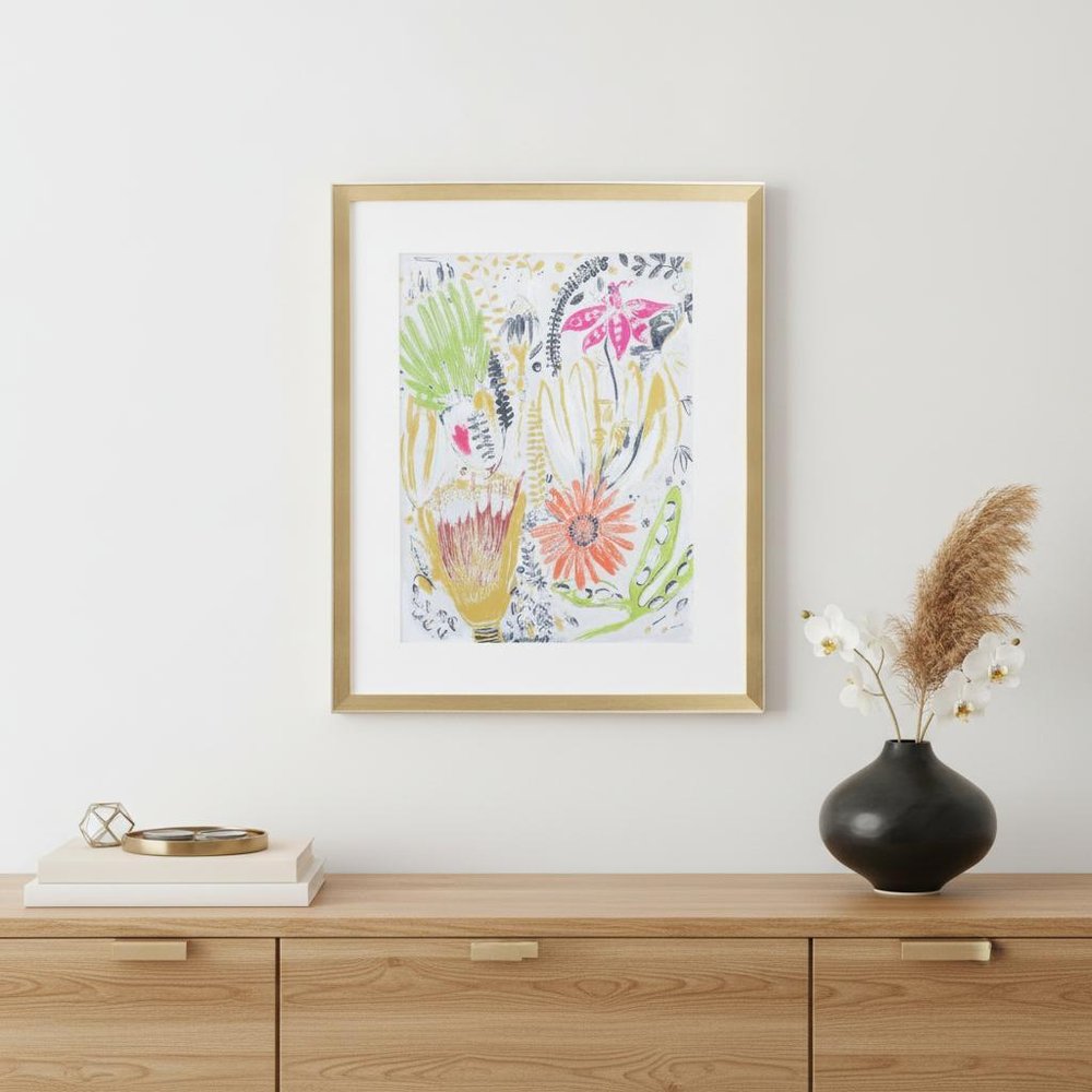 Tropical Blooms I Gold Framed Print Wall Art HomeRoots