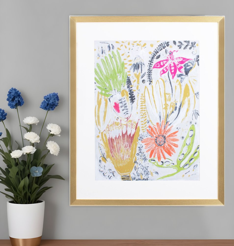 Tropical Blooms I Gold Framed Print Wall Art HomeRoots