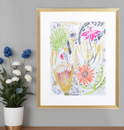 Tropical Blooms I Gold Framed Print Wall Art HomeRoots