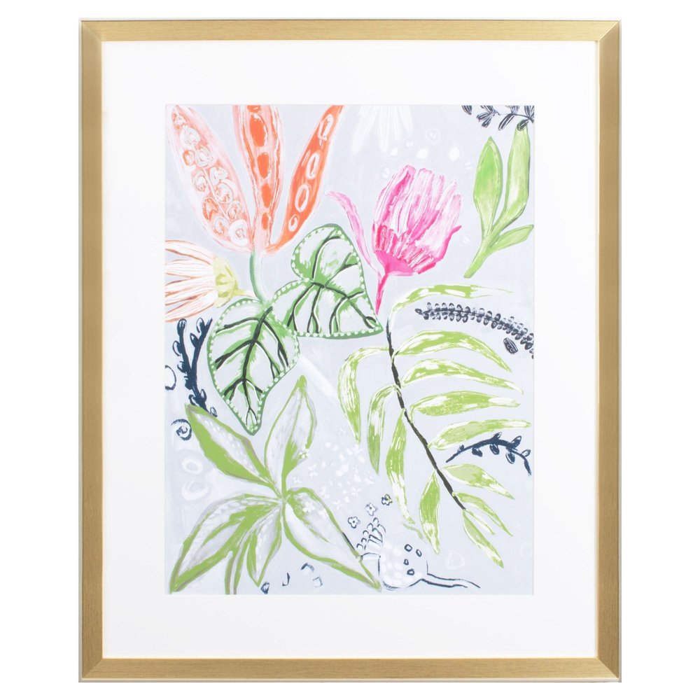 Tropical Blooms II Gold Framed Print Wall Art HomeRoots