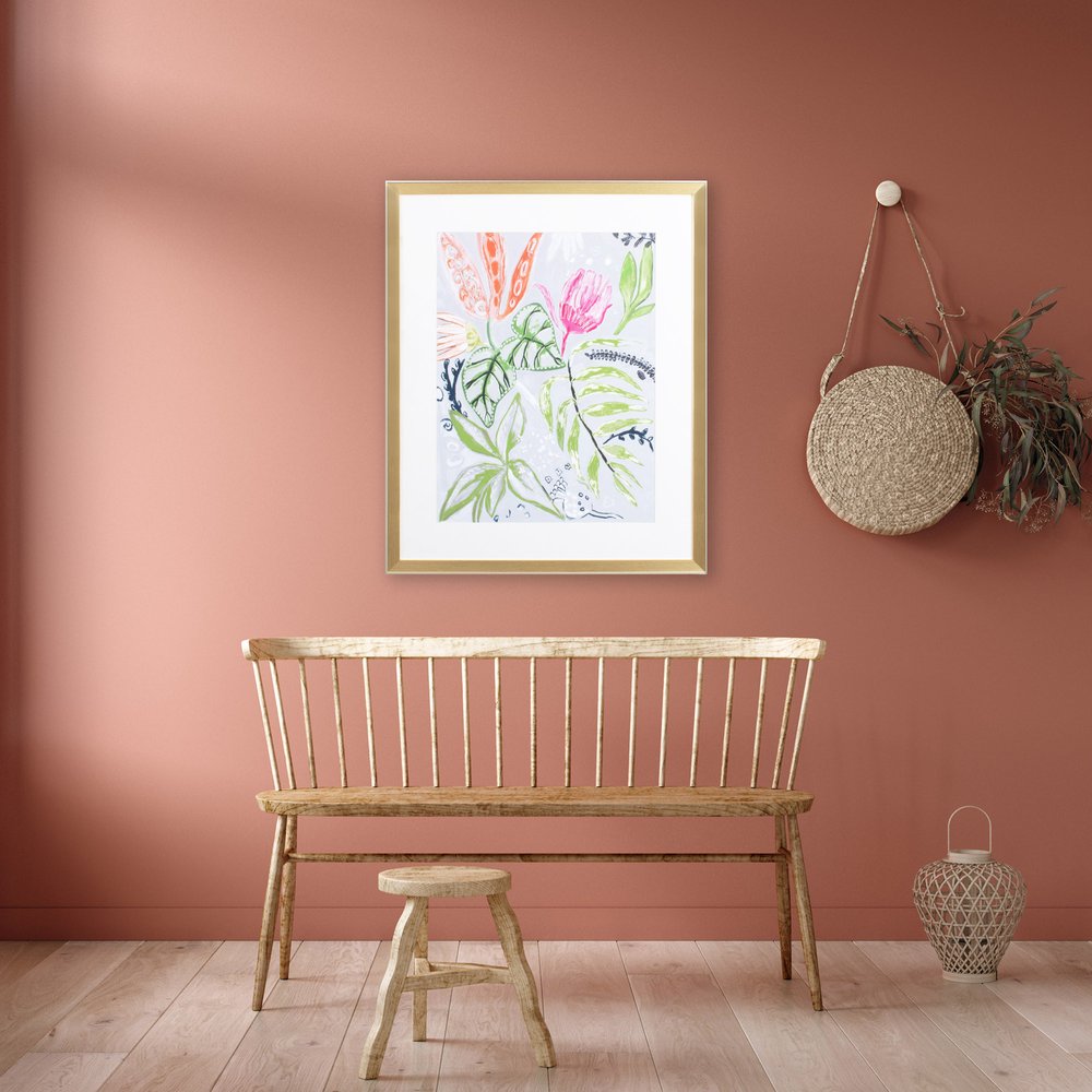Tropical Blooms II Gold Framed Print Wall Art HomeRoots