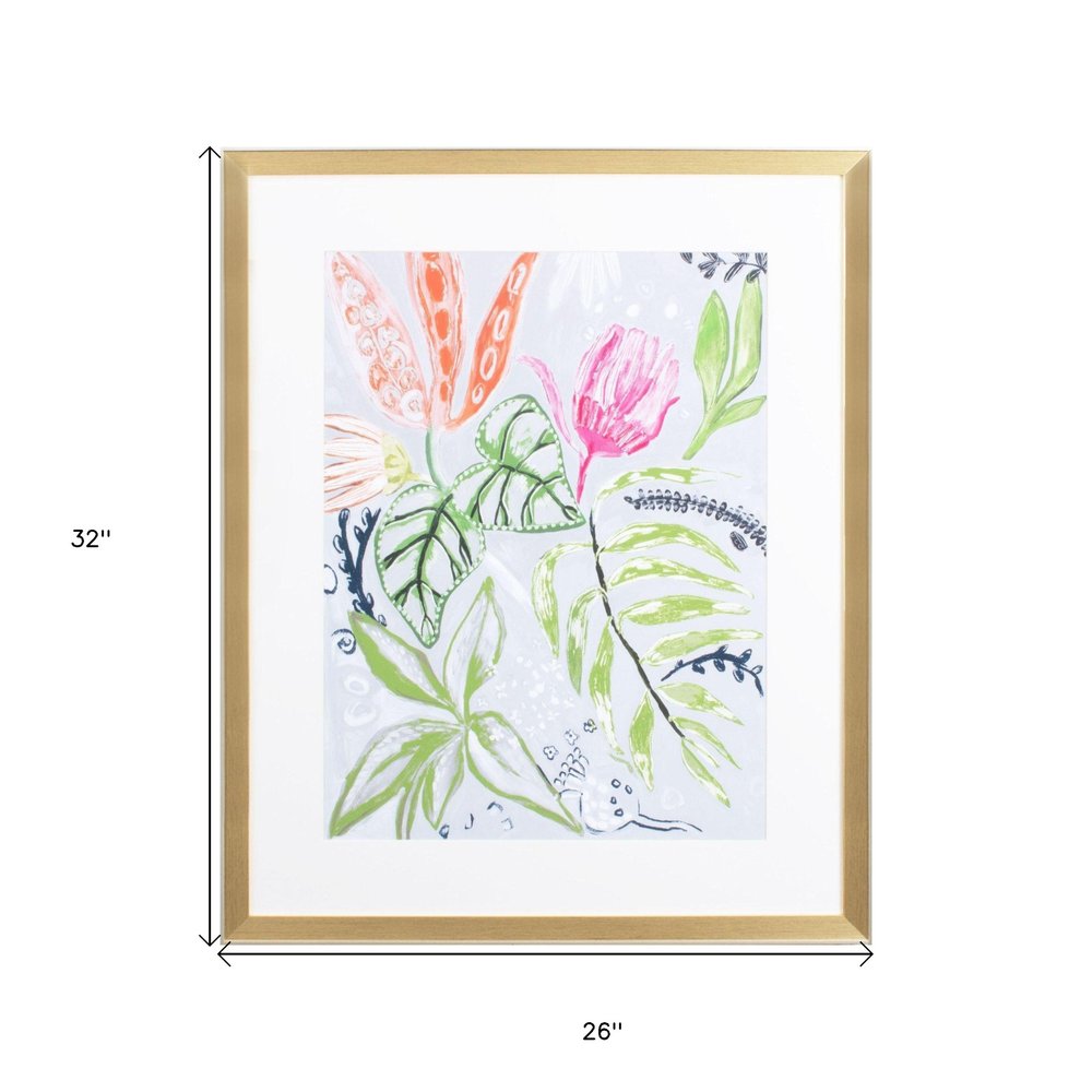 Tropical Blooms II Gold Framed Print Wall Art HomeRoots