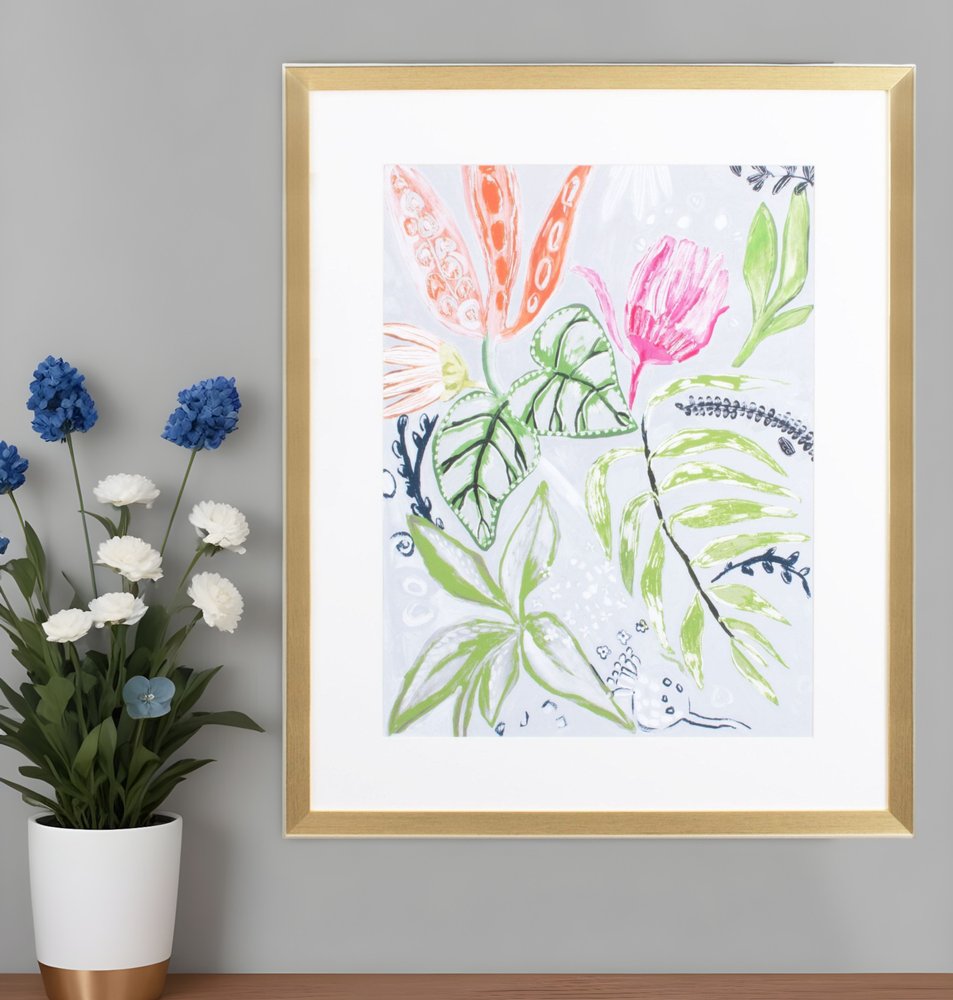 Tropical Blooms II Gold Framed Print Wall Art HomeRoots