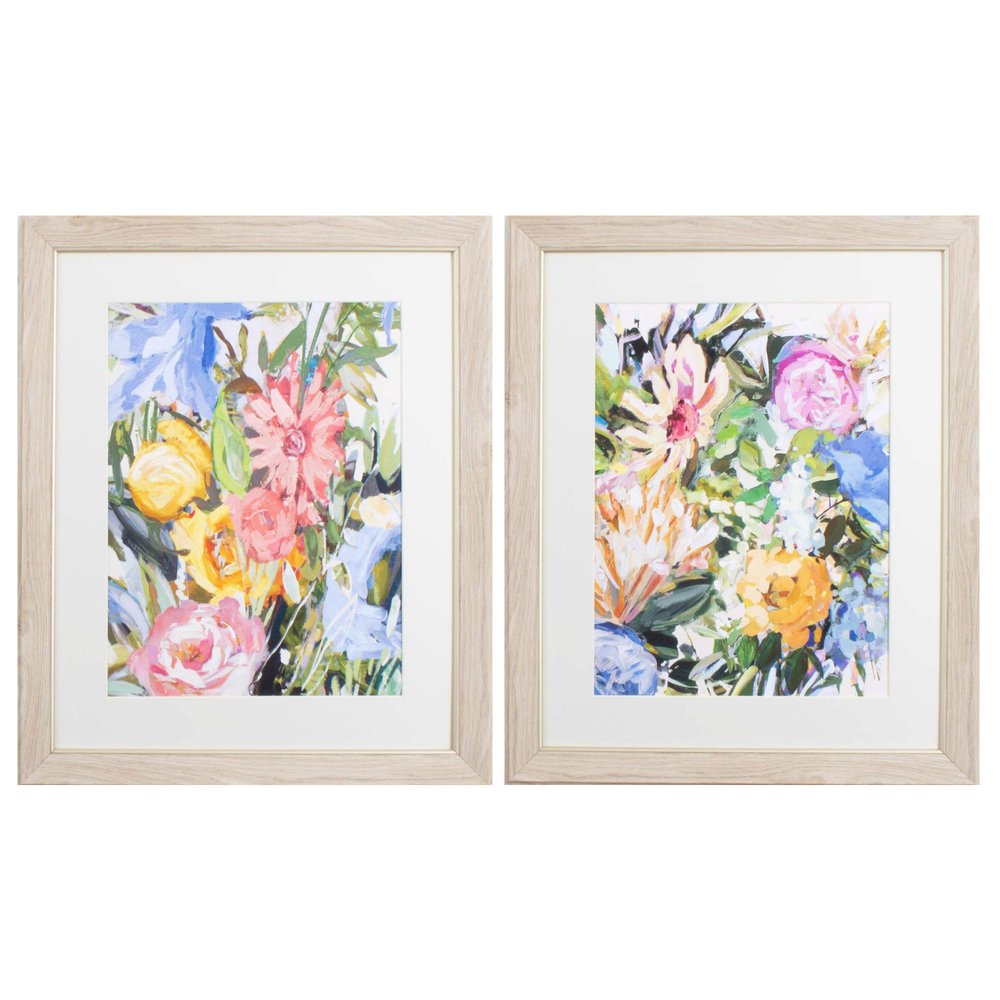 Set Of Two Flora Botanic Brown Framed Print Wall Art HomeRoots