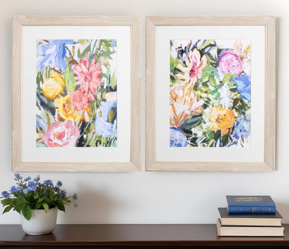 Set Of Two Flora Botanic Brown Framed Print Wall Art HomeRoots
