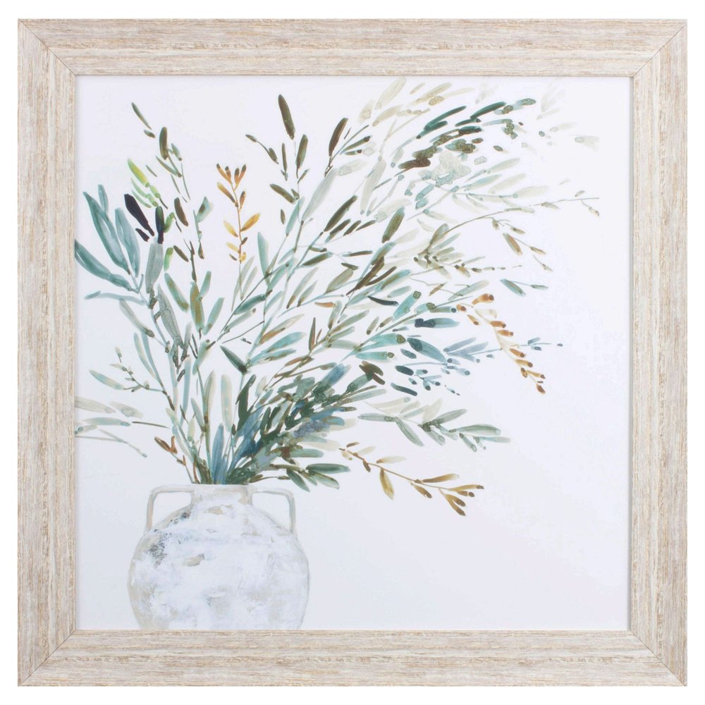 Vase of Grass I White Framed Print Wall Art HomeRoots