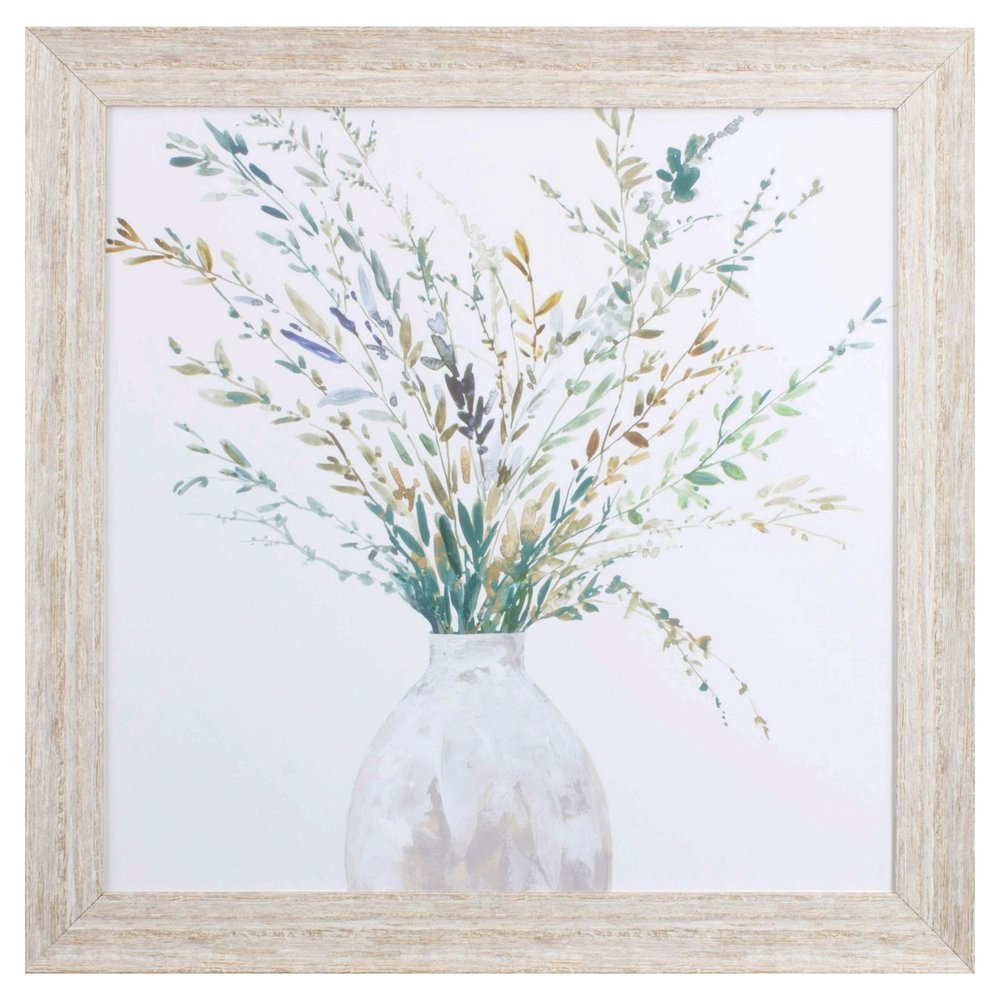 Vase of Grass II White Framed Print Wall Art HomeRoots