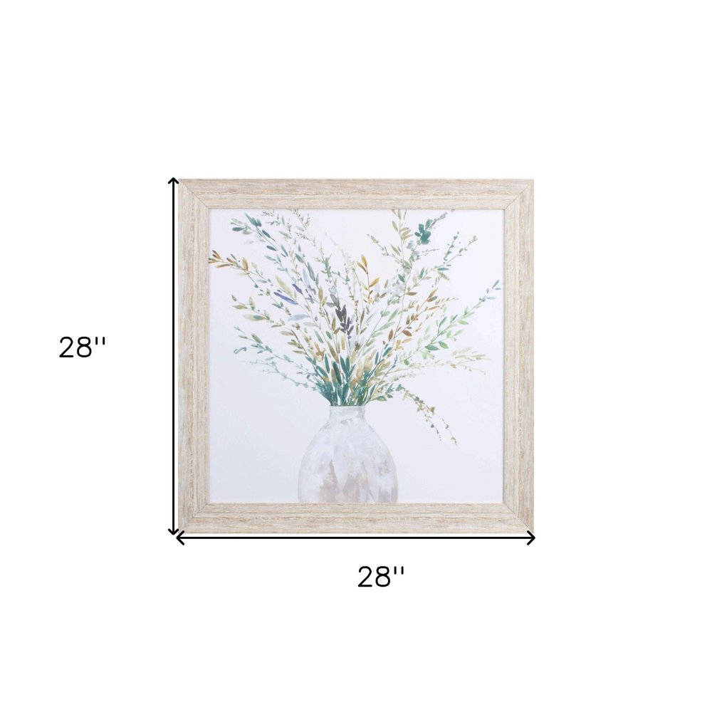 Vase of Grass II White Framed Print Wall Art HomeRoots