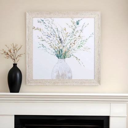 Vase of Grass II White Framed Print Wall Art HomeRoots