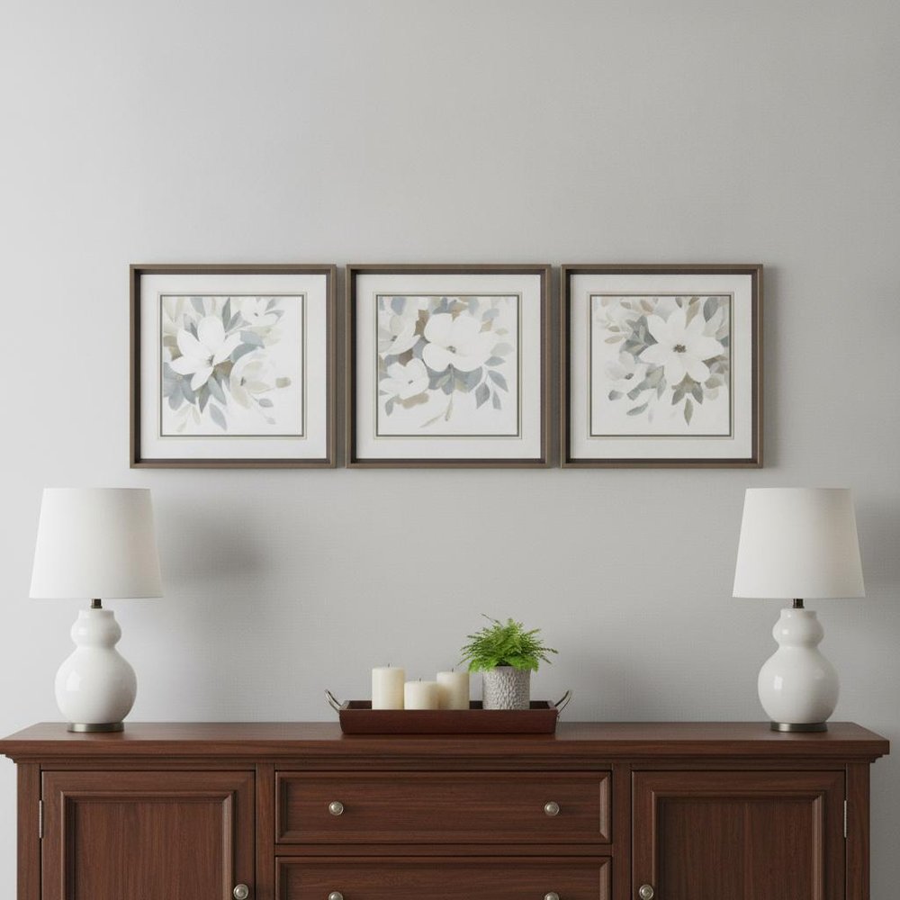 Set Of Three Modern Romance Brown Framed Print Wall Art HomeRoots