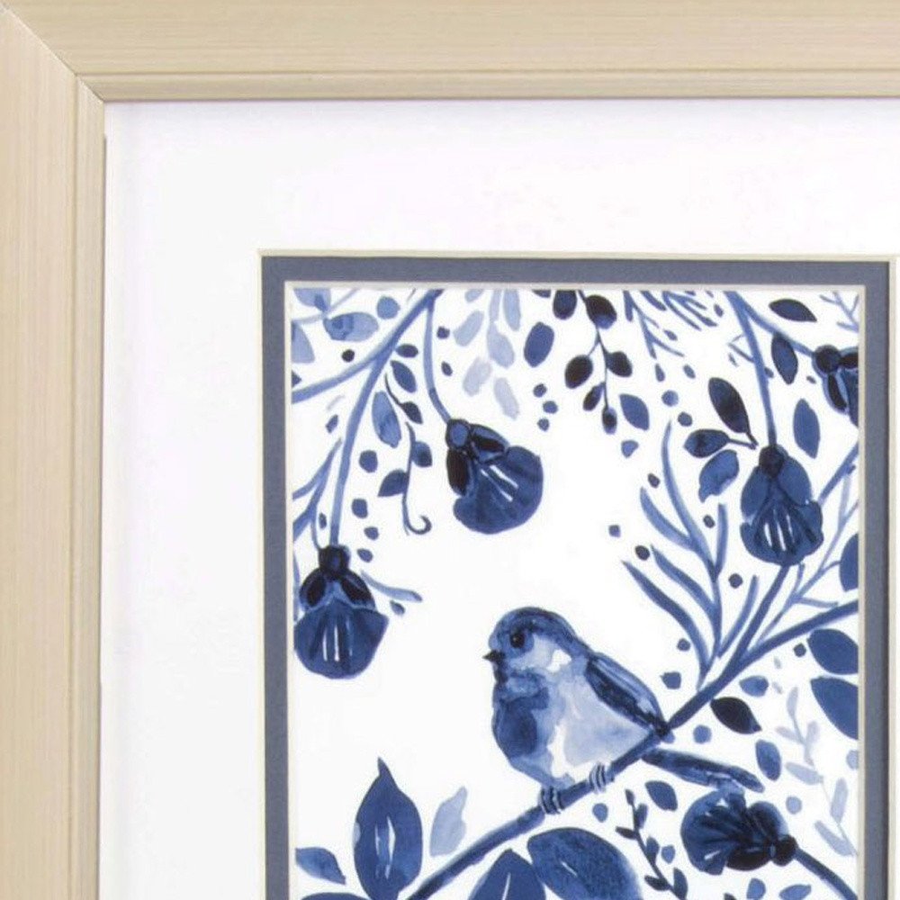 Set Of Two Indigo Song Gold Framed Print Wall Art HomeRoots