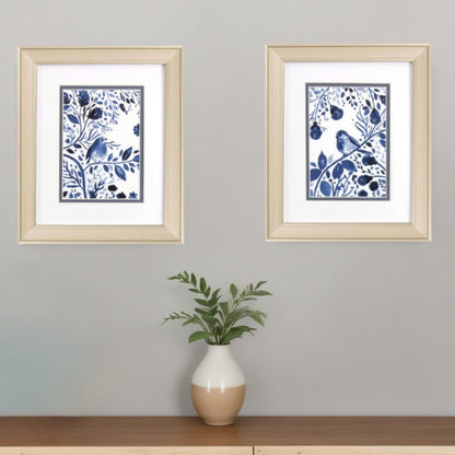 Set Of Two Indigo Song Gold Framed Print Wall Art HomeRoots