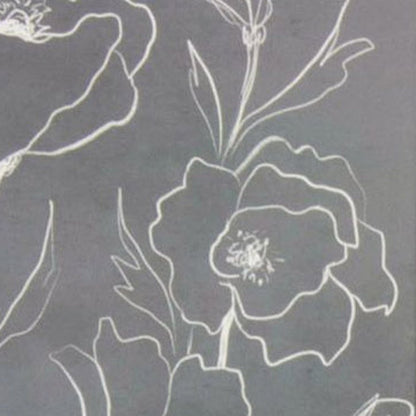 Set Of Two Gray Poppies Sketch White Framed Print Wall Art HomeRoots