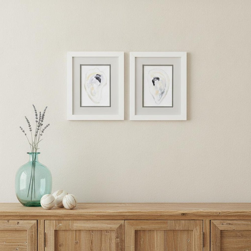 Set Of Two Oyster Shell White Framed Print Wall Art HomeRoots