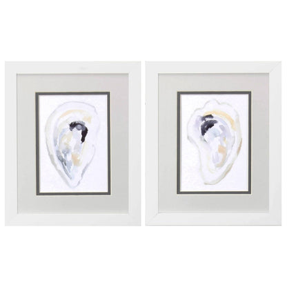 Set Of Two Oyster Shell White Framed Print Wall Art HomeRoots
