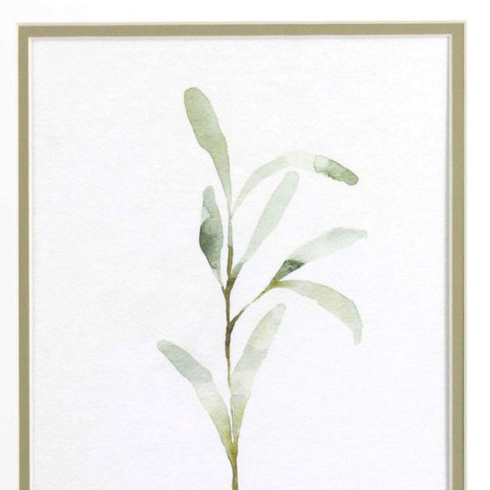 Set Of Two Olive Leaves White Framed Print Wall Art HomeRoots