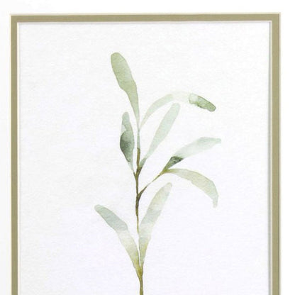 Set Of Two Olive Leaves White Framed Print Wall Art HomeRoots