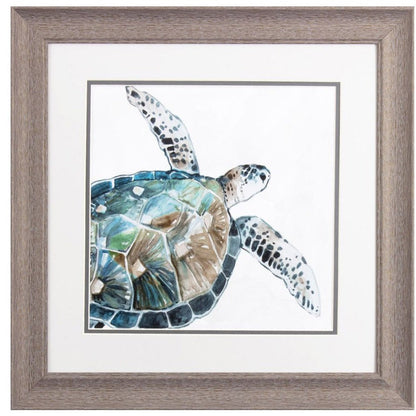 Set Of Two Neutral Sea Turtle Brown Framed Print Wall Art HomeRoots