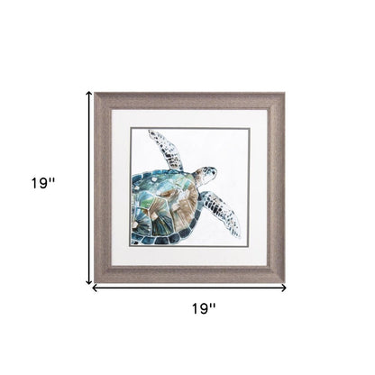 Set Of Two Neutral Sea Turtle Brown Framed Print Wall Art HomeRoots