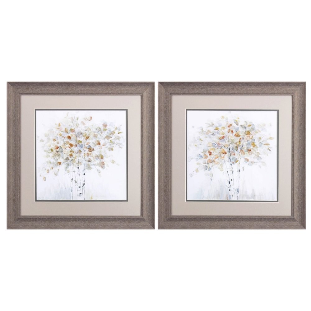 Set Of Two Birch Grove Brown Framed Print Wall Art HomeRoots