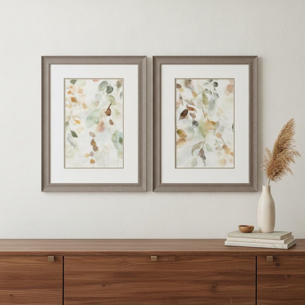 Set Of Two Cascading Nature Brown Framed Print Wall Art HomeRoots