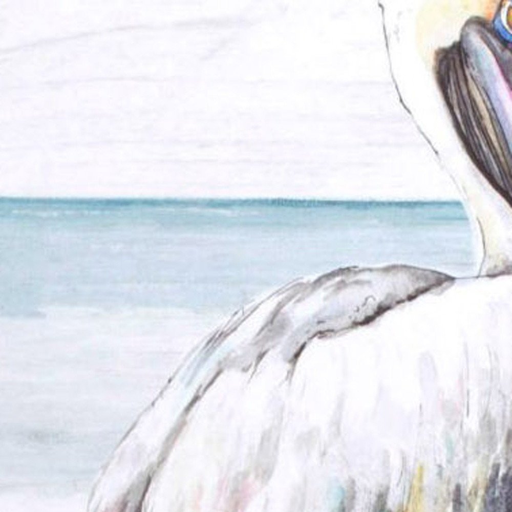 Set Of Two Pelican on the Shore White Framed Print Wall Art HomeRoots