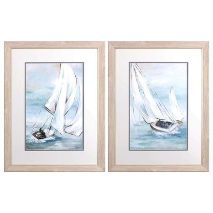 Set Of Two Sail Wind Brown Framed Print Wall Art HomeRoots