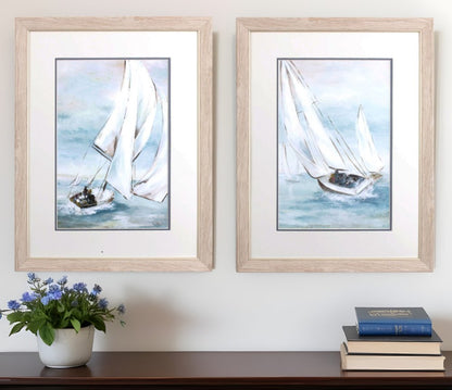 Set Of Two Sail Wind Brown Framed Print Wall Art HomeRoots