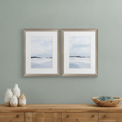 Set Of Two Cirrus Cloud Beach Silver Framed Print Wall Art HomeRoots