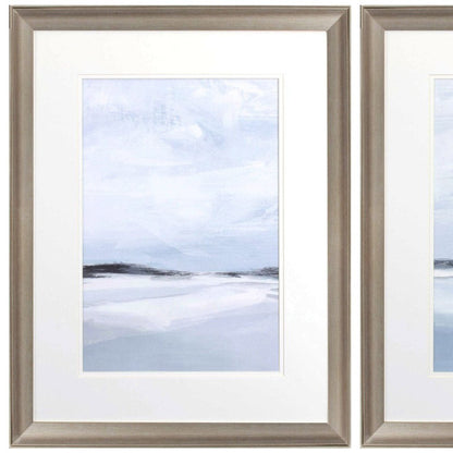 Set Of Two Cirrus Cloud Beach Silver Framed Print Wall Art HomeRoots