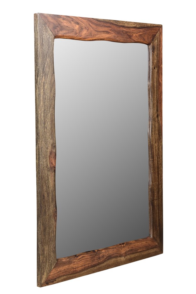 44" Dark Brown Solid Wood Framed Accent Mirror HomeRoots