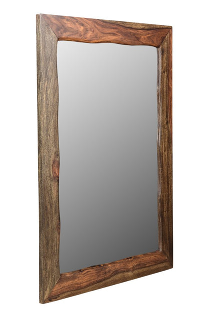 44" Dark Brown Solid Wood Framed Accent Mirror HomeRoots