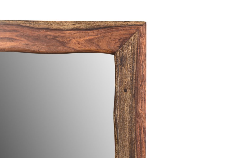 44" Dark Brown Solid Wood Framed Accent Mirror HomeRoots