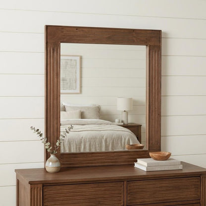 46" Brown Dresser Solid Wood Mirror HomeRoots