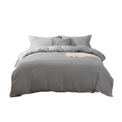 Light Gray King Microfiber 1400 Thread Count Washable Duvet Cover Set