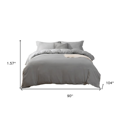 Light Gray King Microfiber 1400 Thread Count Washable Duvet Cover Set