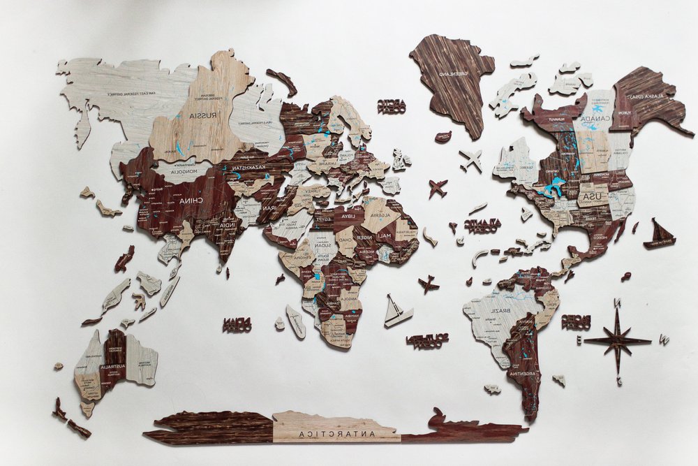 24" X 39" Beige And Brown Hanging Dimensional Sculpture — view 1