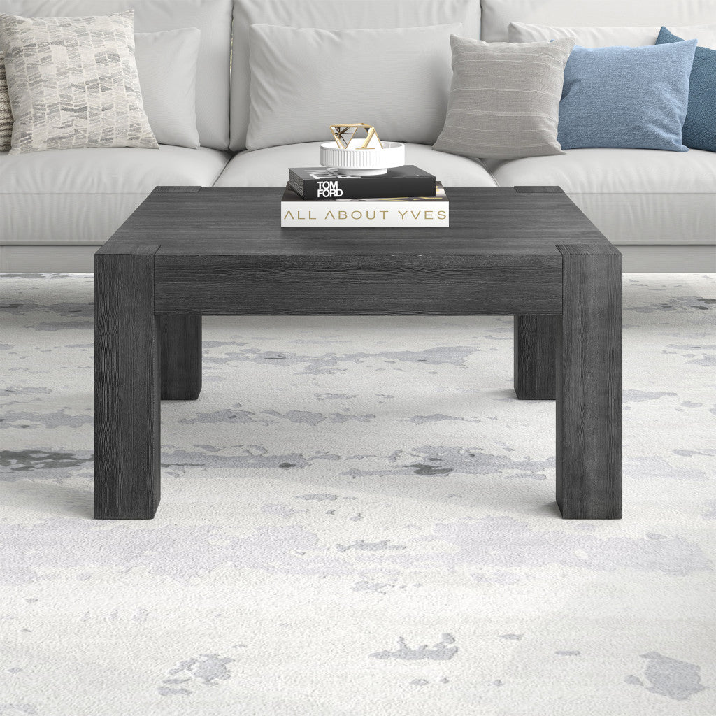 34" Gray Square Coffee Table