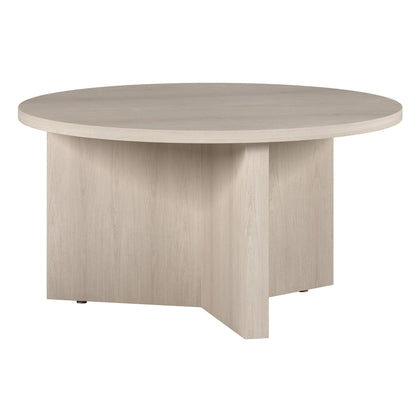 32" White Round Coffee Table - FurniFindUSA