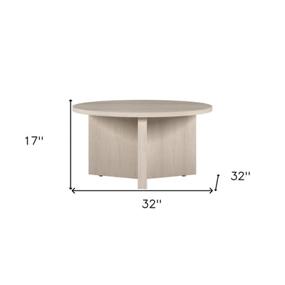 32" White Round Coffee Table - FurniFindUSA