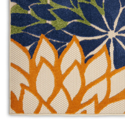 5' Blue And Green Square Indoor Outdoor Area Rug HomeRoots