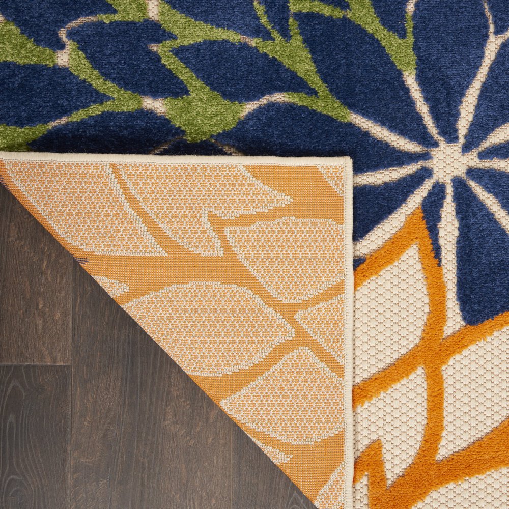 5' Blue And Green Square Indoor Outdoor Area Rug HomeRoots