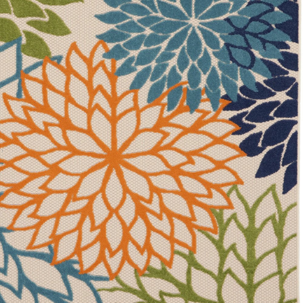 5' Blue And Green Square Indoor Outdoor Area Rug HomeRoots