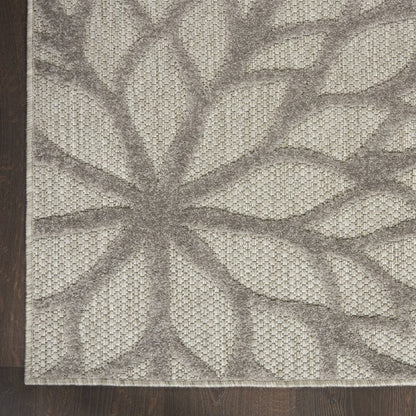 3' X 5' Gray Floral Stain Resistant Non Skid Indoor Outdoor Area Rug HomeRoots