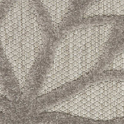3' X 5' Gray Floral Stain Resistant Non Skid Indoor Outdoor Area Rug HomeRoots