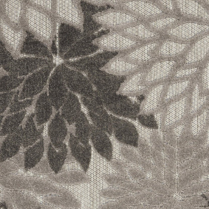 3' X 5' Gray Floral Stain Resistant Non Skid Indoor Outdoor Area Rug HomeRoots