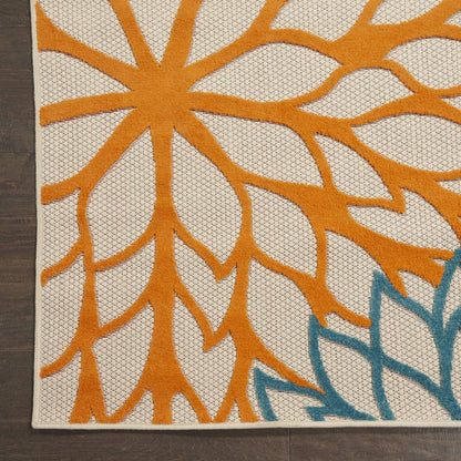10' X 14' Green Orange And Red Indoor Outdoor Area Rug HomeRoots
